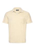 Mineral-Dyed Terry Polo Shirt Tops Polos Short-sleeved Cream Polo Ralp...