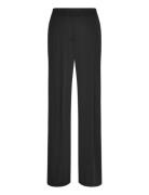 Pleated Stretch Jersey Wide-Leg Pant Bottoms Trousers Wide Leg Black L...