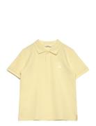 Short-Sleeve Knitted Polo Shirt Tops T-shirts Short-sleeved Yellow Man...