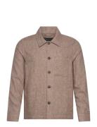 Linen Blend Overshirt Tops Overshirts Brown Lindbergh Black