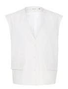 Gzizza Linen Waistcoat Blazers Single Breasted Blazers White Gestuz