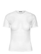 Slim-Fit Short-Sleeved Net T-Shirt Tops T-shirts & Tops Short-sleeved ...
