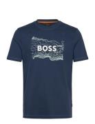 Te_Logospace Tops T-shirts Short-sleeved Navy BOSS