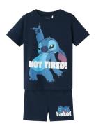 Nmmarush Stitch Nreg Ss Nightset Wdi Pyjamasetti Pyjama Navy Name It