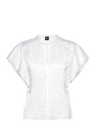 Beliniara Tops Blouses Short-sleeved White BOSS