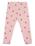 Leggings Aop Strawberries Bottoms Leggings Pink Lindex