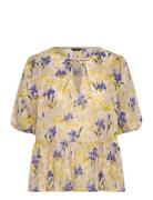 Blouse Line Tops Blouses Short-sleeved Yellow Lindex