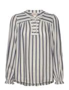 Blouse From Freequent In A Light Material With A Striped Pattern And A...
