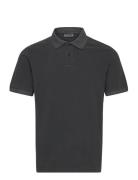 Short-Sleeved Cotton Piqué Polo Shirt Tops Polos Short-sleeved Grey We...