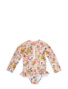 Vilje – Uv-Dragt 3-4 År – Ocean Blossom Uimapuku Uima-asut Pink Filiba...