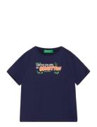 T-Shirt Tops T-shirts Short-sleeved Navy United Colors Of Benetton
