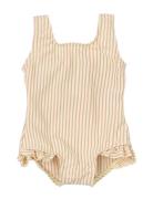 Swimsuit Butterfly Printed Uimapuku Uima-asut Yellow Petit Piao