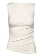 Asymmetrical Modal Top Tops T-shirts & Tops Sleeveless White Mango