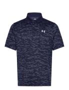 Ua Matchplay Printed Polo Tops Polos Short-sleeved Navy Under Armour