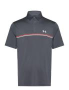 Ua Playoff 3.0 Stripe Polo Tops Polos Short-sleeved Grey Under Armour