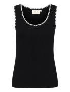 Crribba Top Tops T-shirts & Tops Sleeveless Black Cream
