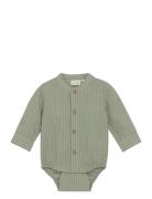 Body Shirt Ls Woven Bodies Long-sleeved Green Fixoni