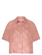 Jacket Ss Vis Satin Toppi Pink Hunkemöller