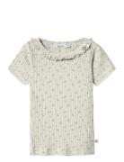 Nmfhulla Hua Ss Slim Top Lil Tops T-shirts Short-sleeved Cream Lil'Ate...
