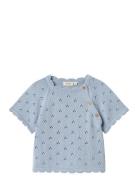 Nmfjola Ss Knit Lil Tops Knitwear Pullovers Blue Lil'Atelier