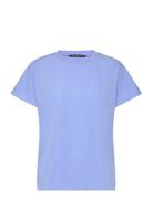 Capriana Crepe Crew Nk Top Tops T-shirts & Tops Short-sleeved Blue Fre...