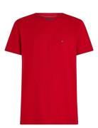 Ess Seasonal Reg Fit Solid Tee Tops T-shirts Short-sleeved Red Tommy H...