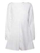 Cotton Poplin Tie-Detail Mini Dress Lyhyt Mekko White Weekday