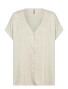 Sc-Rozalia Tops Shirts Short-sleeved Cream Soyaconcept