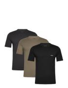 Tshirtrn 3P Classic Tops T-shirts Short-sleeved Khaki Green BOSS
