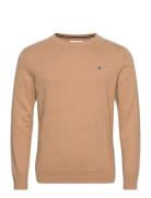 Classic Cotton C-Neck Tops Knitwear Round Necks Beige GANT