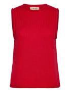 Mmaubin Sl Knit Top Tops T-shirts & Tops Sleeveless Red MOS MOSH