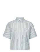 Lr-Lauren Tops Shirts Short-sleeved Blue Levete Room