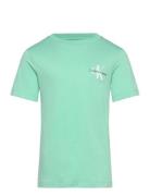 Chest Monogram T-Shirt Tops T-shirts Short-sleeved Green Calvin Klein