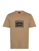 Deterni Tops T-shirts Short-sleeved Beige HUGO