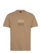 Dusplit Tops T-shirts Short-sleeved Beige HUGO