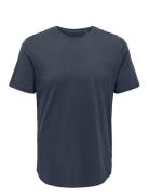 Onsmatt Life Longy Ss Tee Tops T-shirts Short-sleeved Navy ONLY & SONS