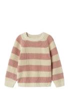 Nmfemlen Ls Knit Stripe Lil Tops Knitwear Pullovers Pink Lil'Atelier