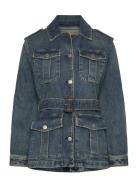 Belted Denim Field Jacket Farkkutakki Denimtakki Blue Lauren Ralph Lau...