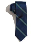 Navy Green Red Thin Stripes Solmio Kravatti Navy AN IVY
