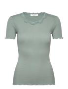 Rwbeatha Silk Ss Lace T-Shirt Tops T-shirts & Tops Short-sleeved Green...