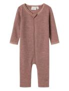 Nbfwang Wool Needle Nightsuit Solid Pitkähihainen Body Pink Name It