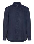 17/1 Pd Linen-Lsl-Bfs Tops Shirts Long-sleeved Navy Polo Ralph Lauren