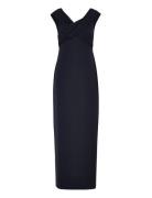 Crepe Off-The-Shoulder Gown Maksimekko Juhlamekko Navy Lauren Ralph La...