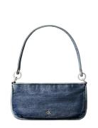 Denim Shoulder Pouch W/Strap Bags Top Handle Bags Blue Calvin Klein