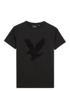 Towelling Eagle T-Shirt Tops T-shirts Short-sleeved Black Lyle & Scott