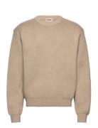 Regular Cotton Sweater Tops Knitwear Round Necks Beige Weekday
