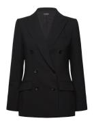 Double-Breasted Wool Crepe Blazer Blazers Double Breasted Blazers Blac...