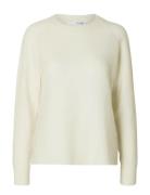 Slflulu Ls Knit O-Neck Noos Tops Knitwear Jumpers Cream Selected