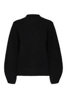 Slfleslie Ls Knit O-Neck B Tops Knitwear Jumpers Black Selected