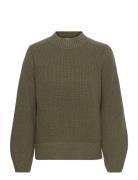 Slfleslie Ls Knit O-Neck B Tops Knitwear Jumpers Khaki Green Selected
